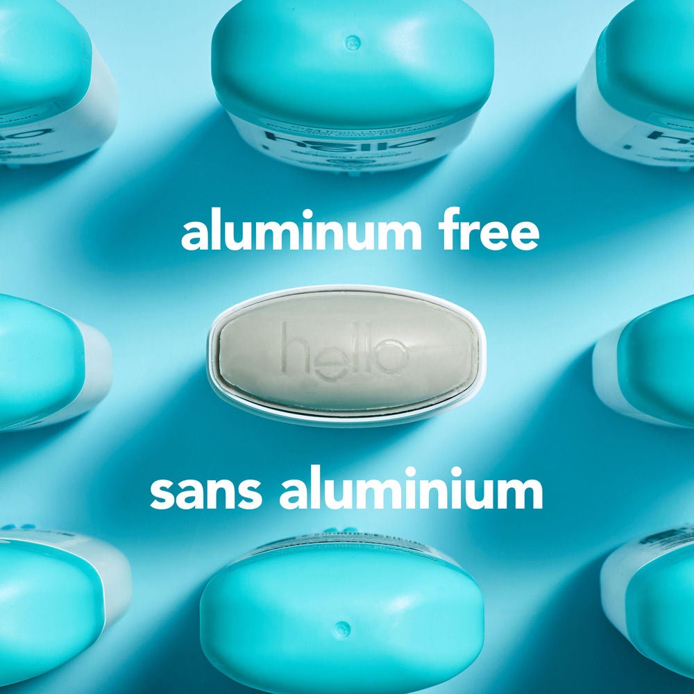 Déodorant sans aluminium hello propre + frais pour femme et homme présenté avec toute la gamme de déodorants hello sans aluminium.