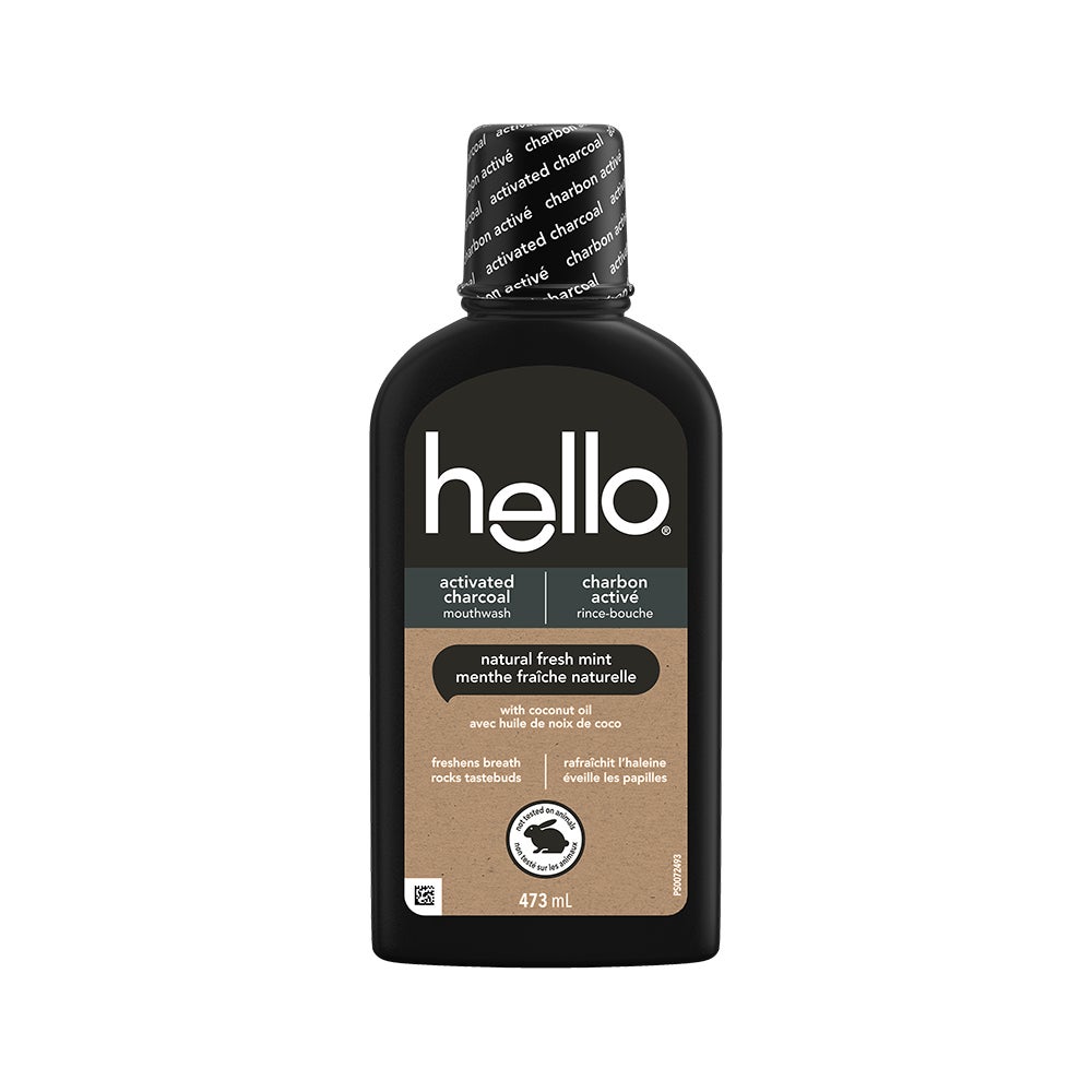 hello Activated Charcoal Mouthwash, Natural Fresh Mint
