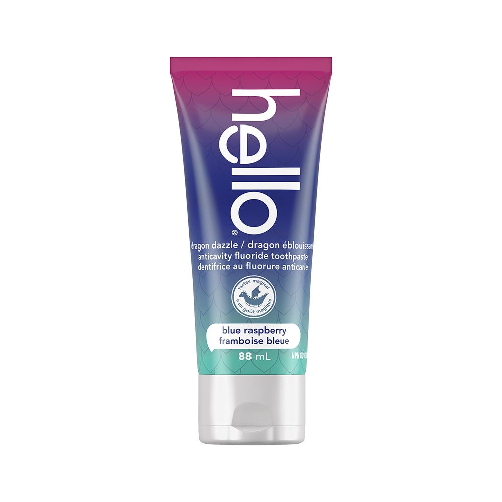 hello Dragon Dazzle Kids Toothpaste with Fluoride, Blue Raspberry
